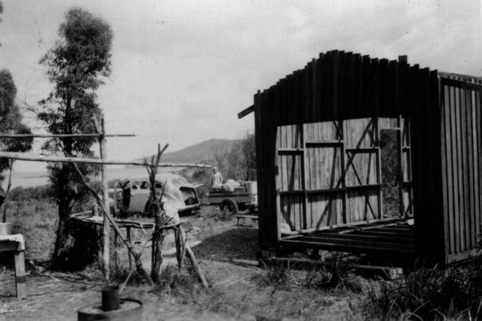 Early shack at White Beach c.1951